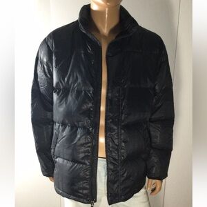 Stussy Bomber Hooded Embossed Men’s Black Down Jacket Size XL